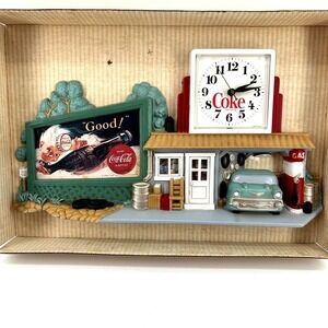 Coca-Cola Vintage 1993 Burwood Products Gas Station Wall Clock 5611-2 NIB